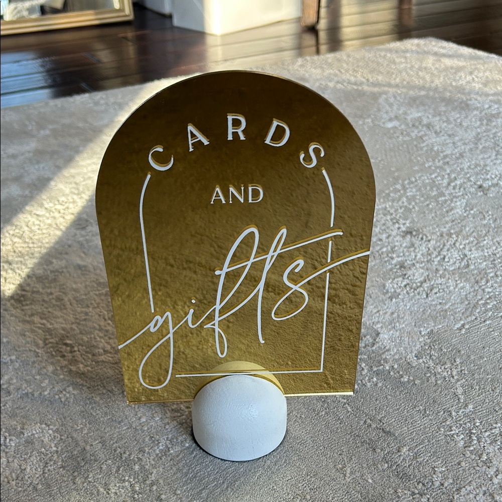Gold 'Cards and Gifts' Sign for Home Parties